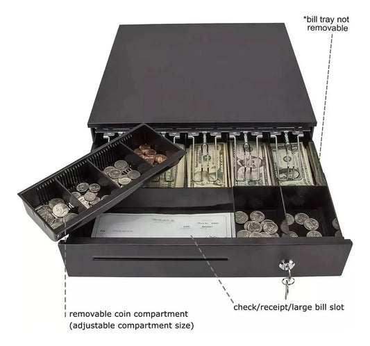 Caja Gaveta Dinero Electronica, Color Negra De 5 Puesto