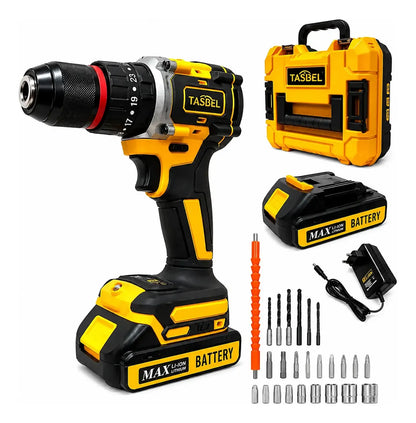 Taladro Percutor 48v 2 Baterías + Maleta + Accesorios Tasbel