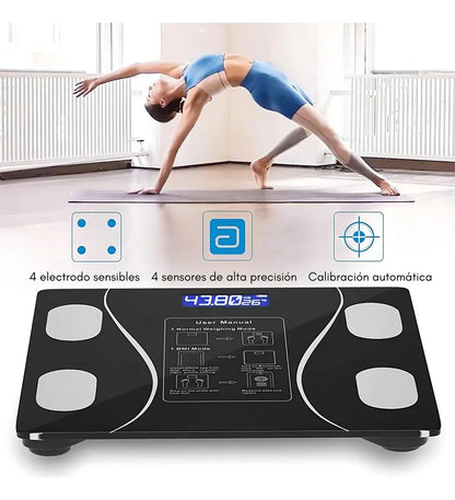 Balanza Pesa Digital Inteligente App Bluetooth Peso Bascula Color Gris oscuro