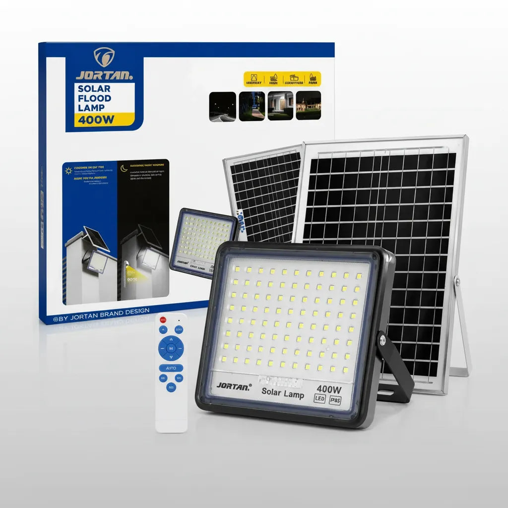 Foco Led Solar Reflector Jortan Con Panel 400w Alta Potencia