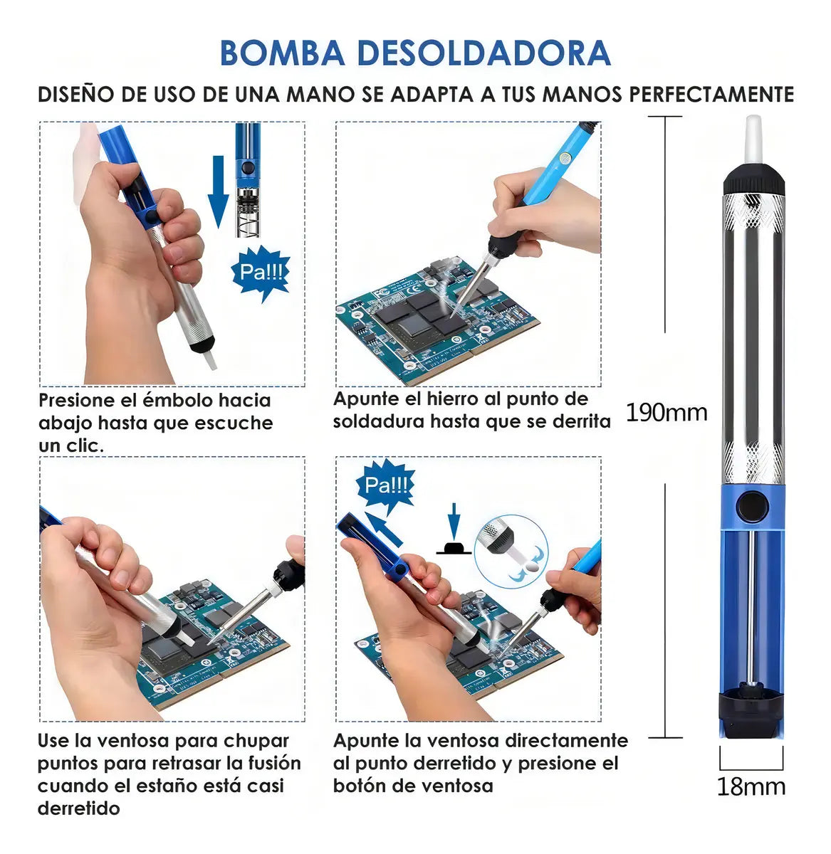 Kit Soldador de Estaño Eléctrico 60w Tipo Lápiz Temperatura Ajustable Genérica