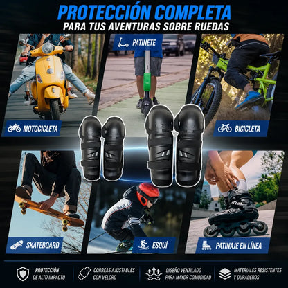Set Rodilleras Y Coderas Protectoras Para Moto Bicicleta