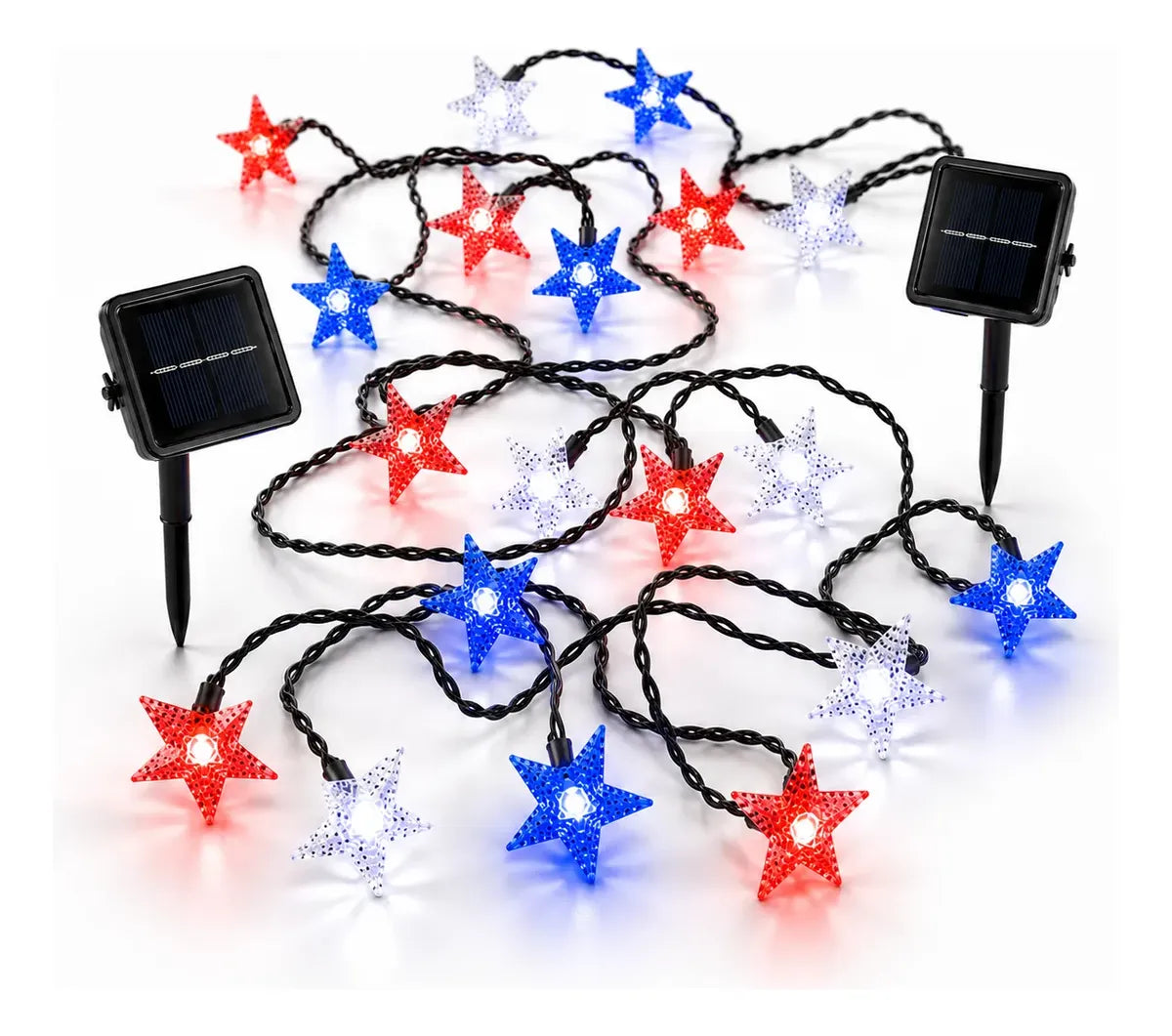X2 Guirnalda Solar 10m Estrellas Navidad Fiestas Patrias