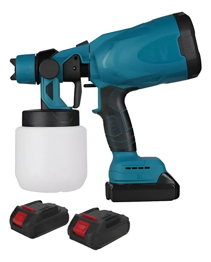Pistola De Pulverización Inalambrica 98v 1000ml + 2 Baterias Azul Petróleo