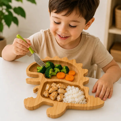 Tabla De Picoteo Bandeja Bambú Forma Dinosaurio Aperitivo