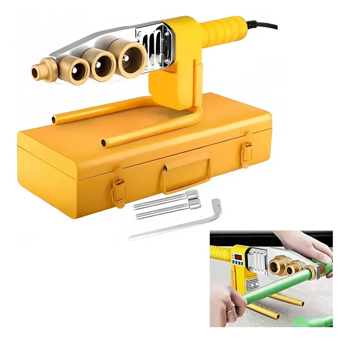Máquina Termofusión Tubos Plástico Vida Buenas 1000W 6 Cabezales 20-63mm