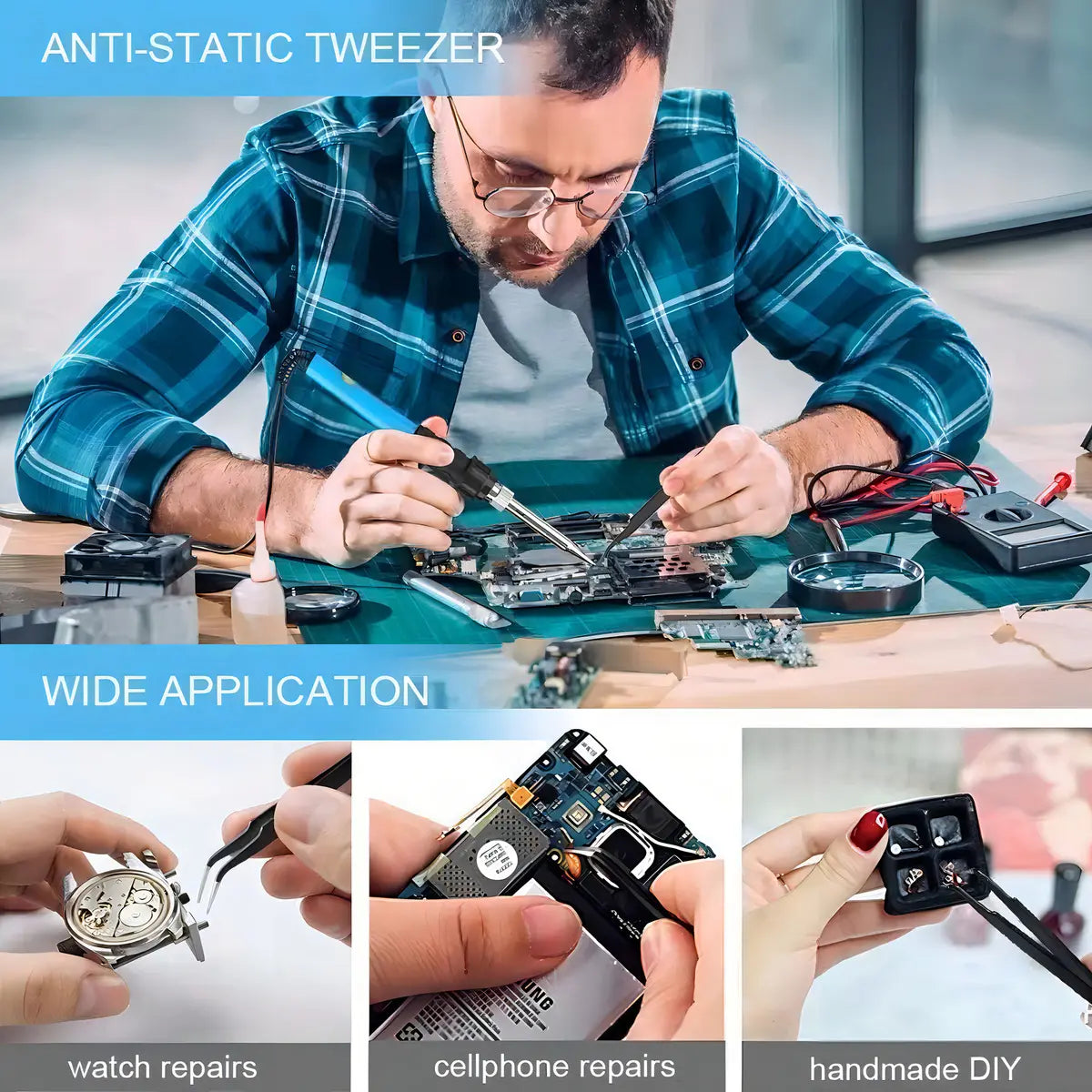 Kit Soldador de Estaño Eléctrico 60w Tipo Lápiz Temperatura Ajustable Genérica