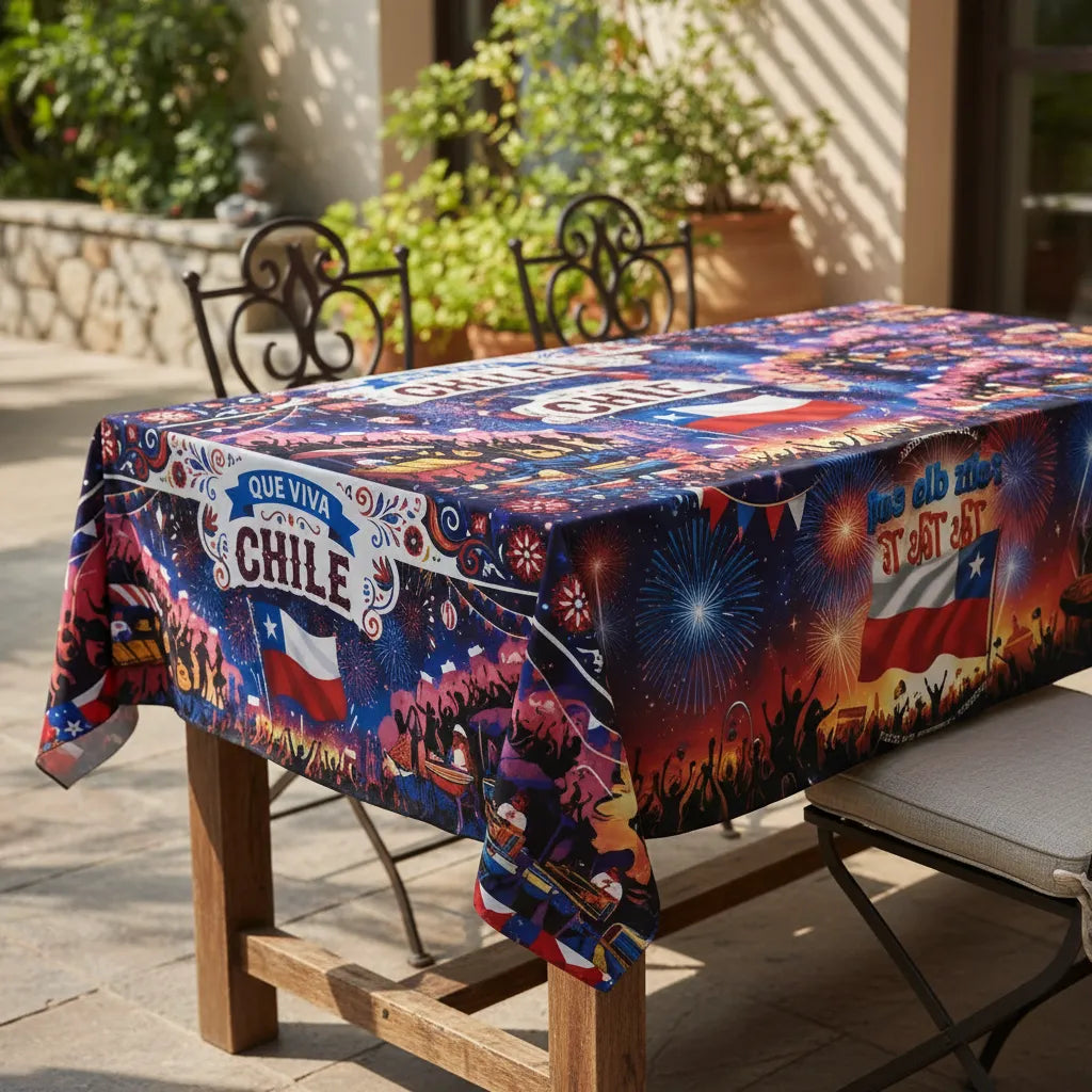 Mantel Funda Mesa Fiestas Patrias 76x183cm Diseños Variados