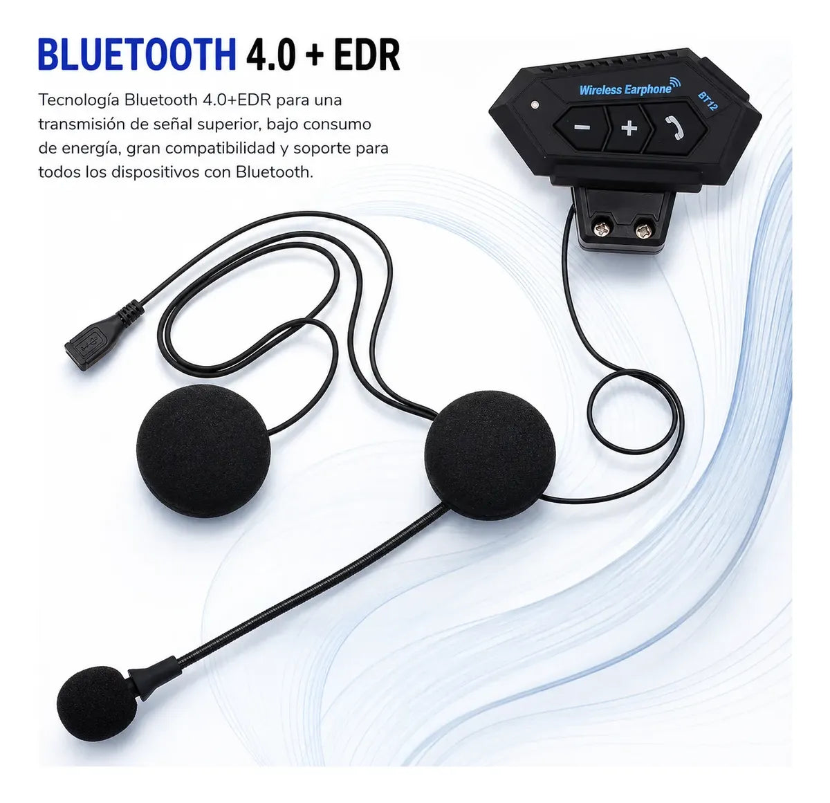 Intercomunicador Bluetooth Para Casco Moto Manos Libres Bt12