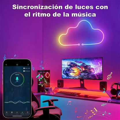 Tira Led Neon Rgbic 5 M Ip68 Usb Bluetooth Control Interior