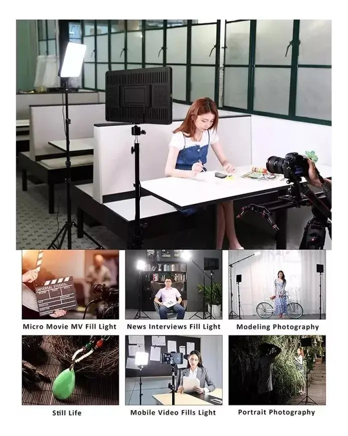Panel De Iluminación Luz Led Para Fotografía Pl-36 + Tripode
