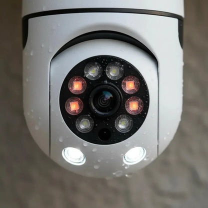 Cámara de Seguridad Tipo Ampolleta Wi-Fi 360° para Exterior con Visión Nocturna