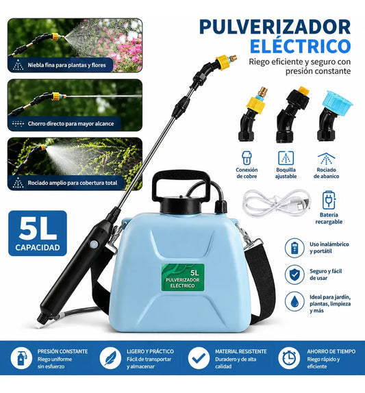 Pulverizador Electrico Recargable 5 Litros Fumigador Jardín