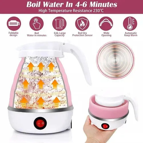Hervidor Eléctrico Plegable De Silicona 600ml Tetera Cocina