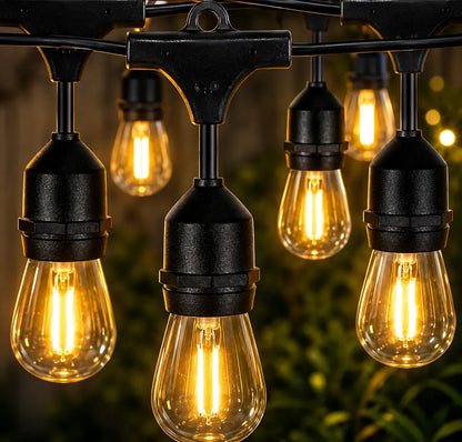 Guirnalda Luces Led Solar 10m 20 Ampolletas Exterior Vintage