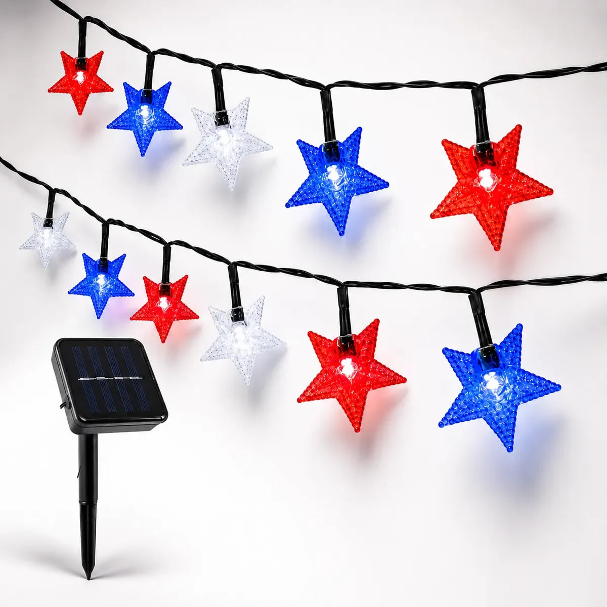 X2 Guirnalda Solar 10m Estrellas Navidad Fiestas Patrias