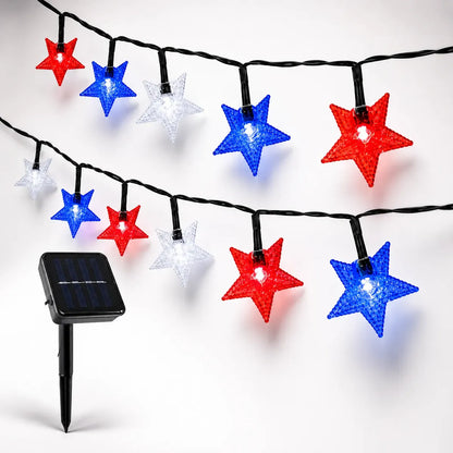 X2 Guirnalda Solar 10m Estrellas Navidad Fiestas Patrias
