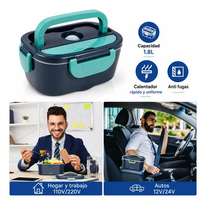 Lonchera Electrica Portatil Con Bolso Termico Y Cubiertos