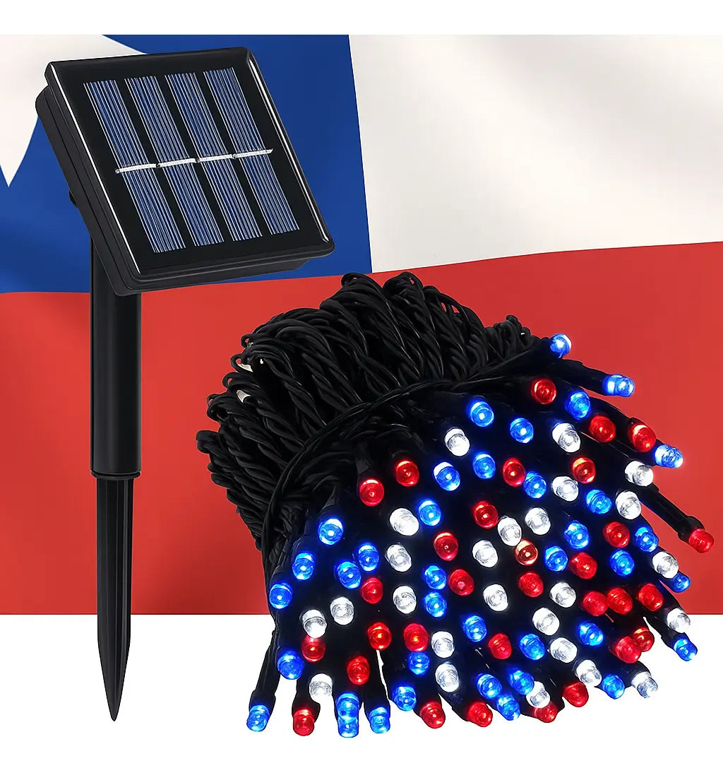 pack x5 Luces Guirnalda Solar 10 Metros Fiestas Patrias Chile