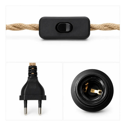 Portalámparas Colgante E27 Con Cable Trenzado Estilo Vintage