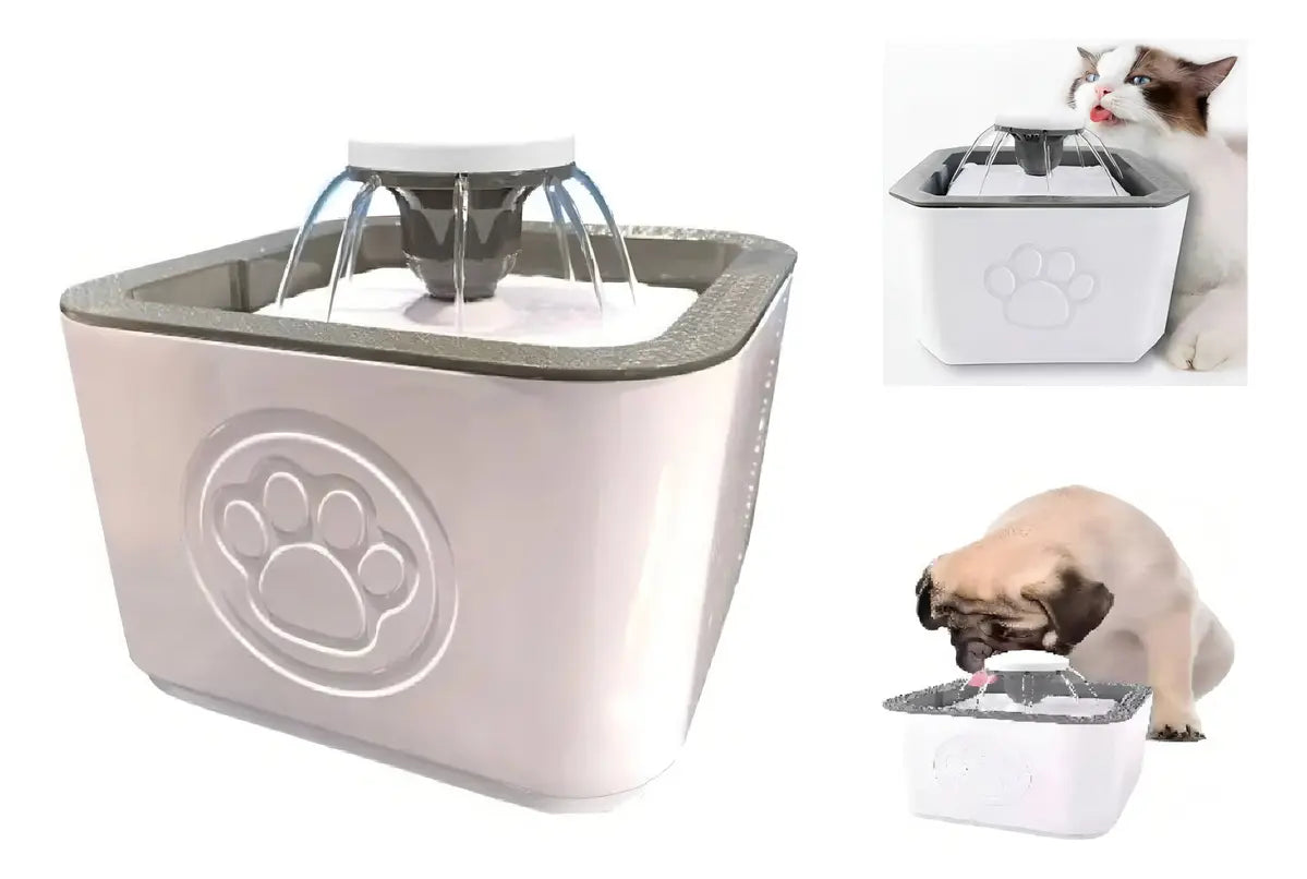 Fuente Bebedero Blanco Para Mascotas Agua Fresca 2.5 L Para Perro Y Gato