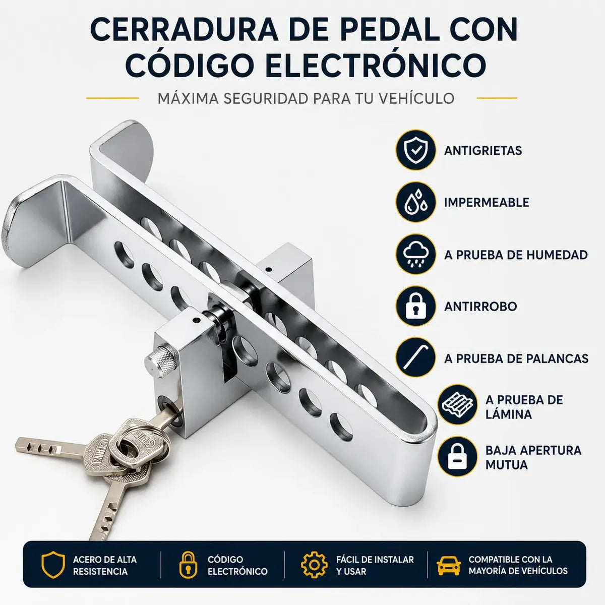 Traba Bloqueo Embrague Antirrobo Para Coche Acero Inoxidable