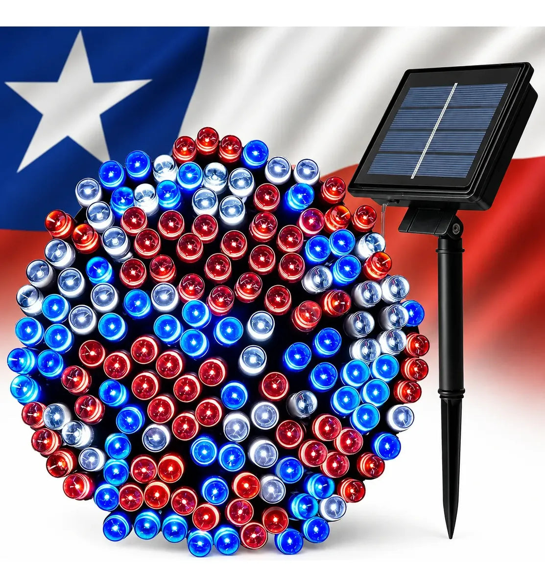 Guirnalda Luces Led Solar 20m Decoración Fiestas Patrias