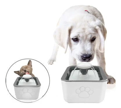 Fuente Bebedero Blanco Para Mascotas Agua Fresca 2.5 L Para Perro Y Gato