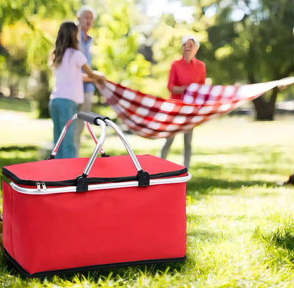Canasta Picnic Cooler Bolso Térmica Plegable Portatil Color Azul