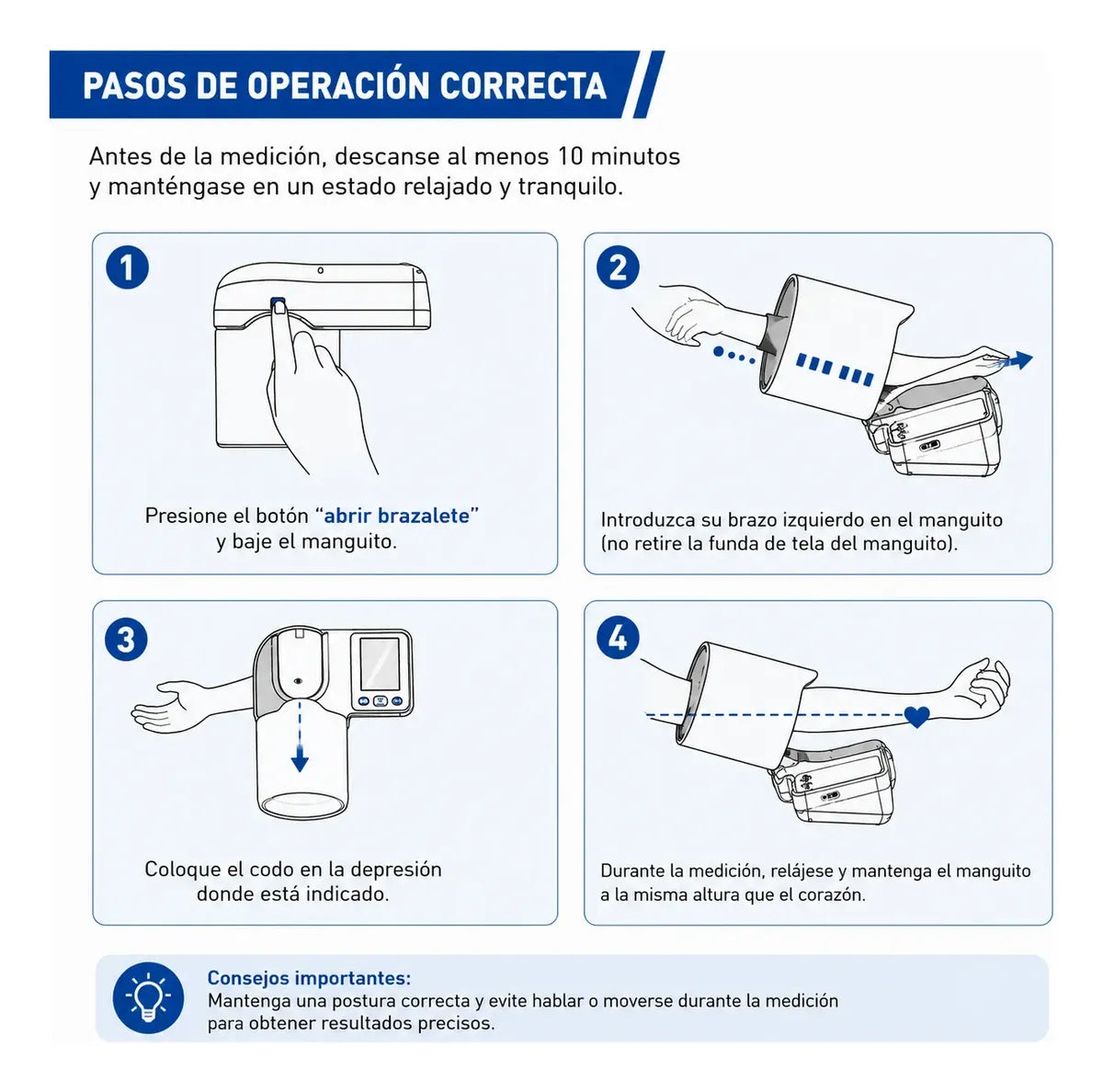 Tensiómetro Digital Automático De Brazo Con Voz Pantalla Lcd