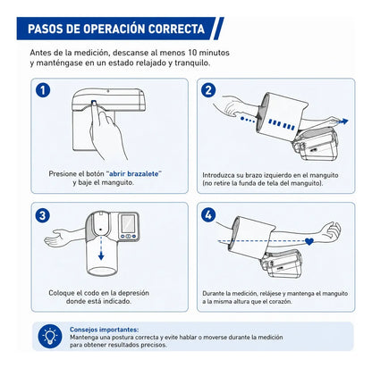 Tensiómetro Digital Automático De Brazo Con Voz Pantalla Lcd