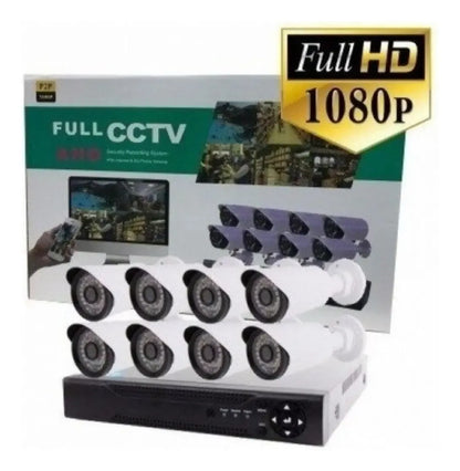 Cámara De Vigilancia Genérica 8 Unidades Fhd 1080p Con Dvr