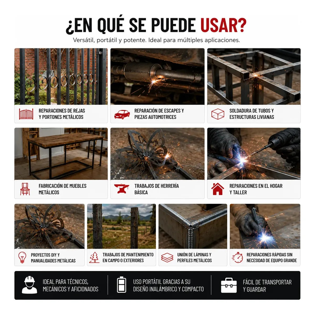 Soldadora Mig Inalámbrica Portátil Pro Tasbel Con Batería