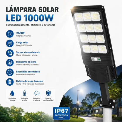 Foco Solar Led 1000w Con Control Remoto Exterior