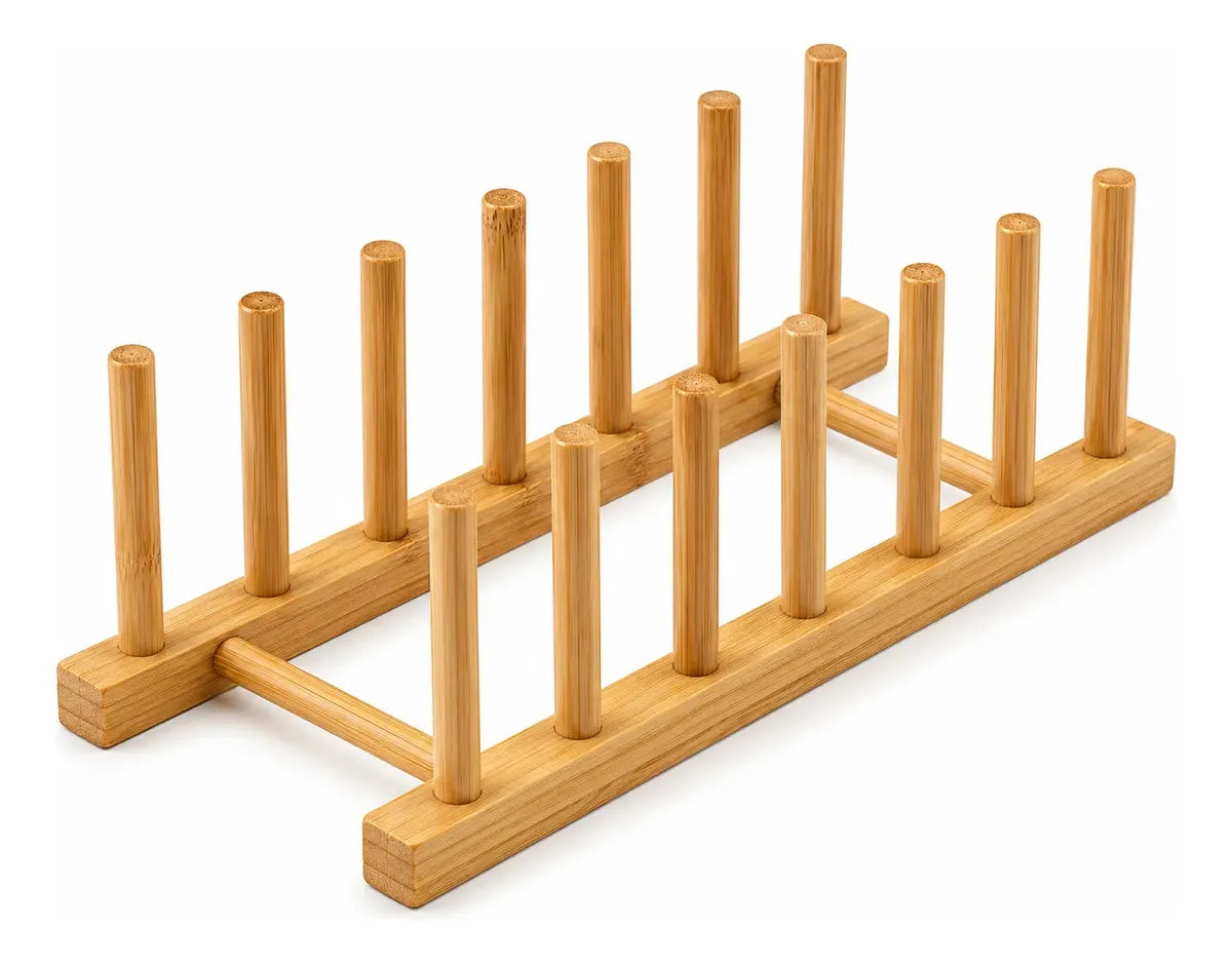 Organizador De Platos Tapas Ollas Repisa Bambú Secador