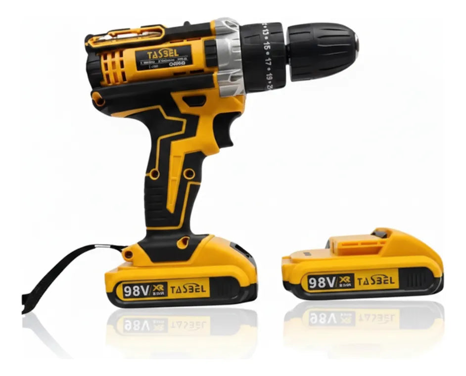 Taladro Destornillador Inalámbrico 98v + 2 Bateria + Accs