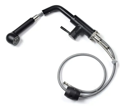 Grifería Llave Monomando Cocina Negro Mate Extensible 65cm