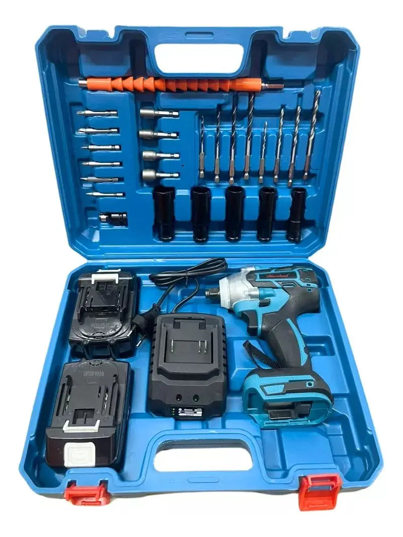 Llave De Impacto Azul Con Accesorios 128v - Herramienta