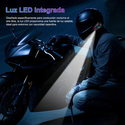 Intercomunicador Bluetooth Para Casco Moto 1000mah Ip56 Luz
