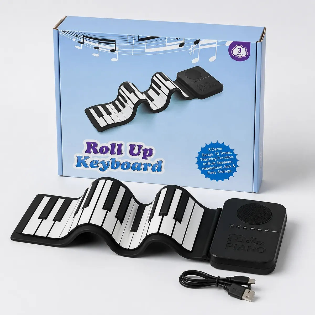 Teclado Musical Piano Flexible Roll Up 37 Teclas Portátil