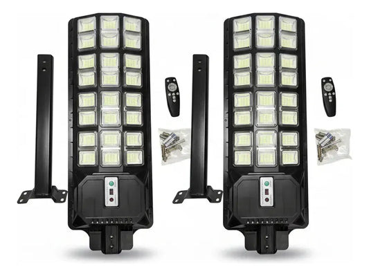 Pack X2 Foco Solar Led 2000w + Soporte Y Control Osmao