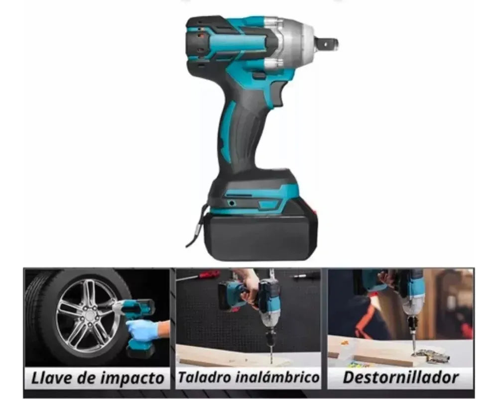Taladro LLave de Impacto  de 98v Tasbel Con Accesorios + Mandril Incluido