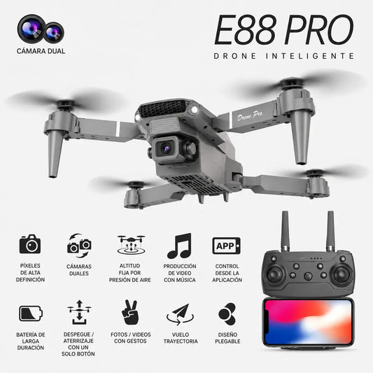 Mini Drone E88 Pro Dual Camara 4k Hd Plegable Inteligente