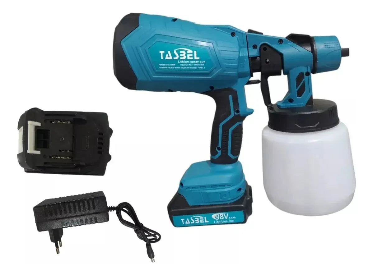 Pistola De Pulverización Inalambrica 98v 1000ml + 2 Baterias Azul Petróleo