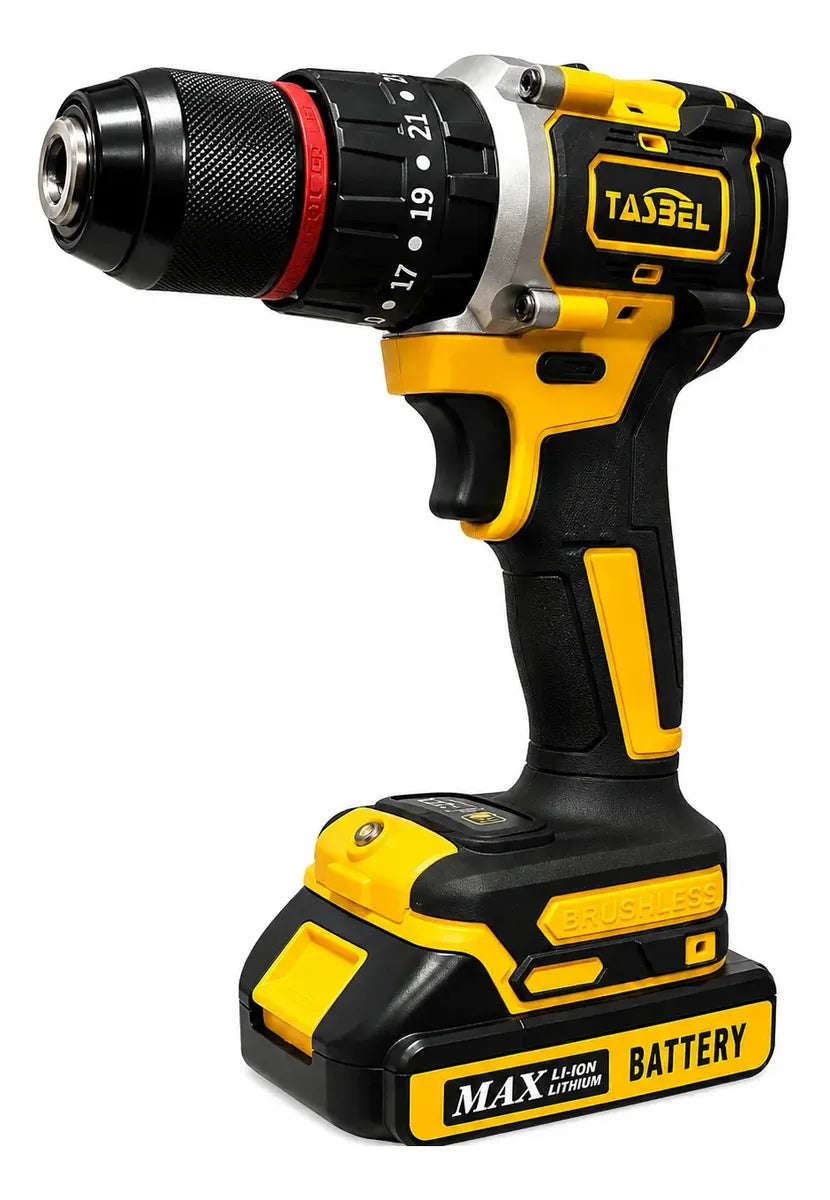 Taladro Inalámbrico Tasbel Brushless + 2 Baterías Y Cargador