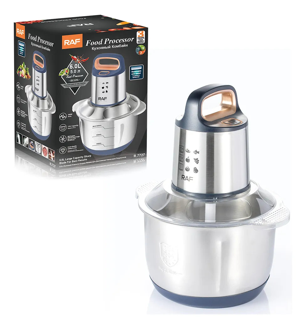 Procesador Picadora De Carne Y Verduras 5 Litros 500w Raf