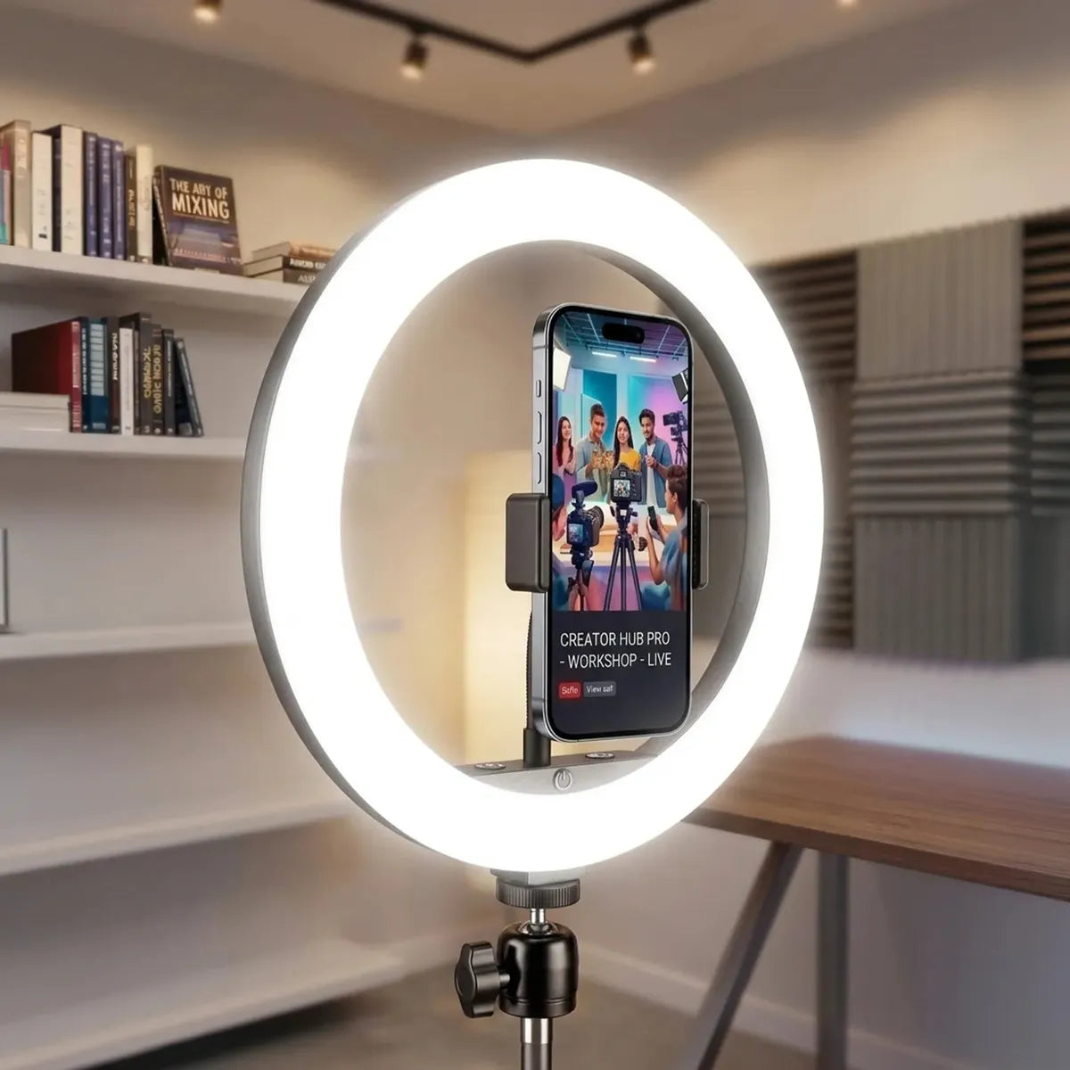 Aro De Luz Led Grande 31cm 12 Con Tripode 2.1m Tik Tok Color de la estructura Blanco+ tripode