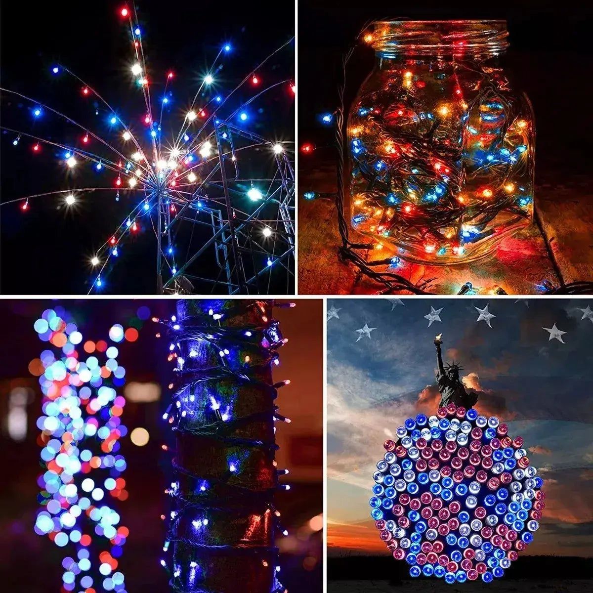 pack x5 Luces Guirnalda Solar 10 Metros Fiestas Patrias Chile