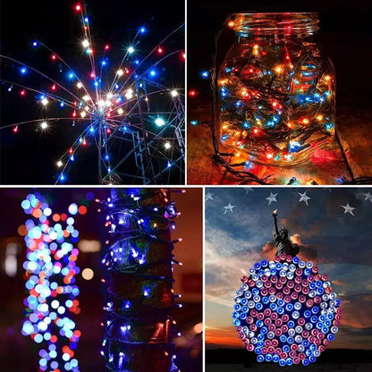 pack x5 Luces Guirnalda Solar 10 Metros Fiestas Patrias Chile