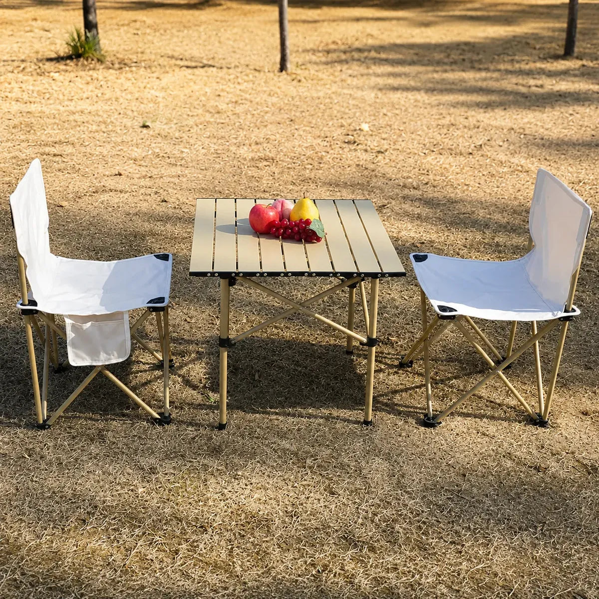 Set Camping Mesa Plegable Y 2 Sillas Portátiles Picnic Viaje